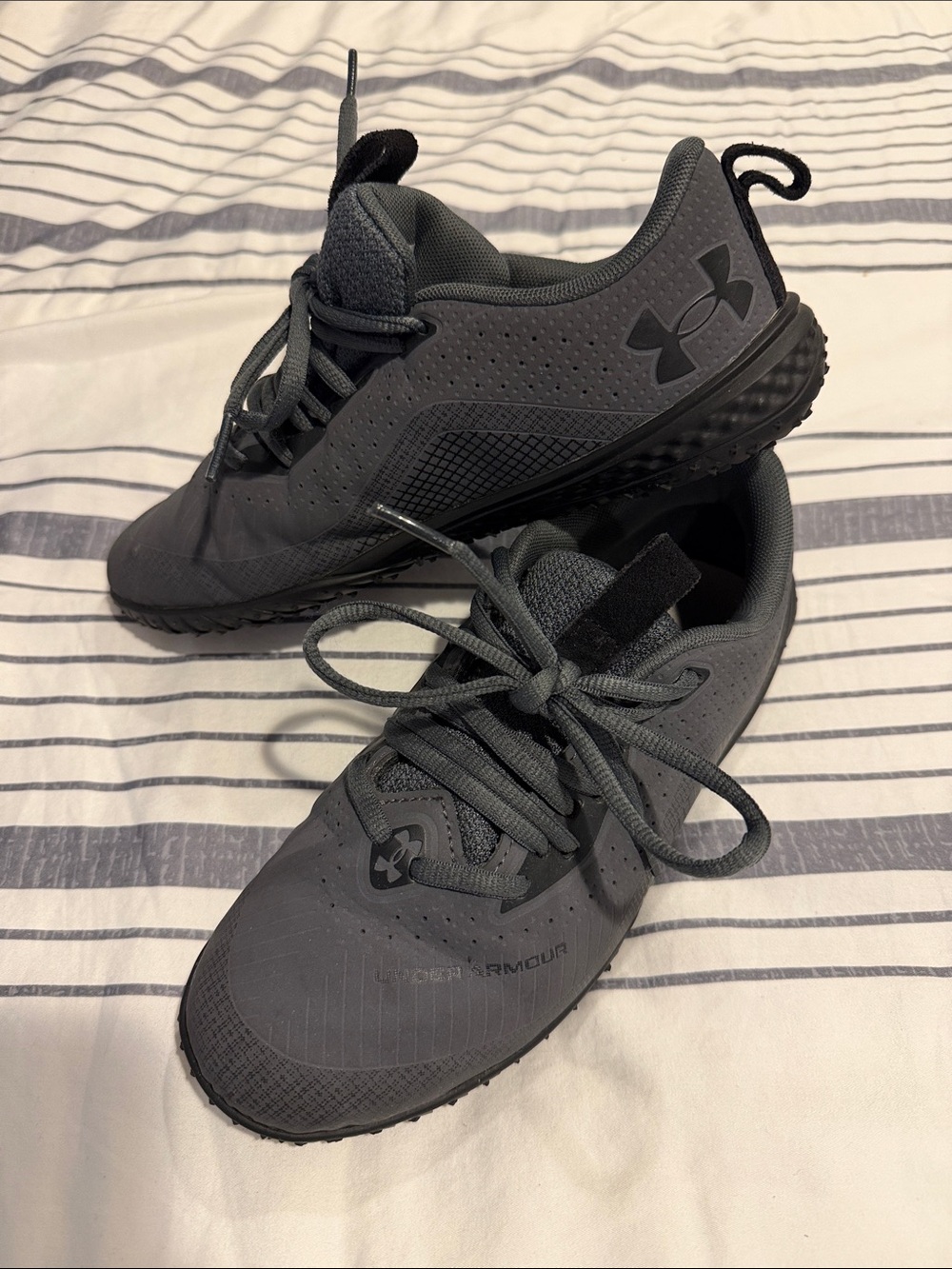 Under Armour Gray Mesh Lace-Up Training Shoes